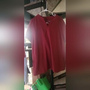 Red V-Neck Scrub Top And Joggger Pants